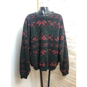 Ralph Lauren Polo Sport Men's Winter Pattern Fleece Pullover XL Black/Red/Green